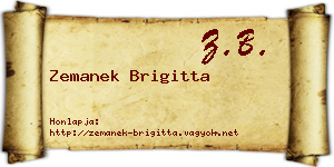 Zemanek Brigitta névjegykártya